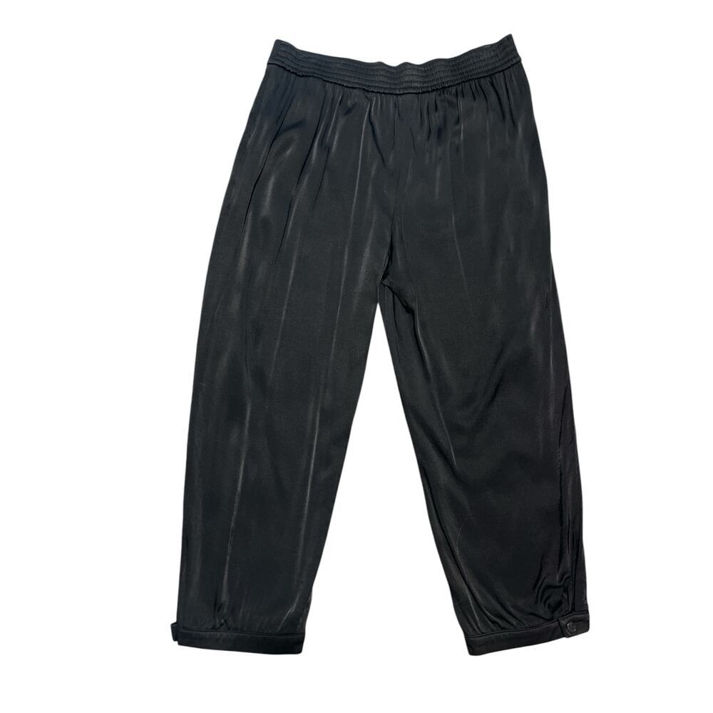 Gap Satin Look Pleated Jogger. Button ankle pleated side pockets.